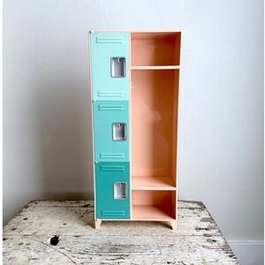 Our Generation Locker Storage Peach Teal 18 Inch Doll Furniture
